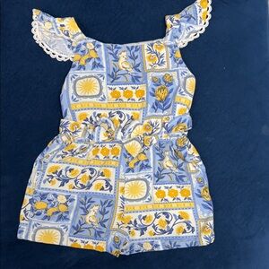 Tommy Bahama Blue and Yellow Kids Bodysuit